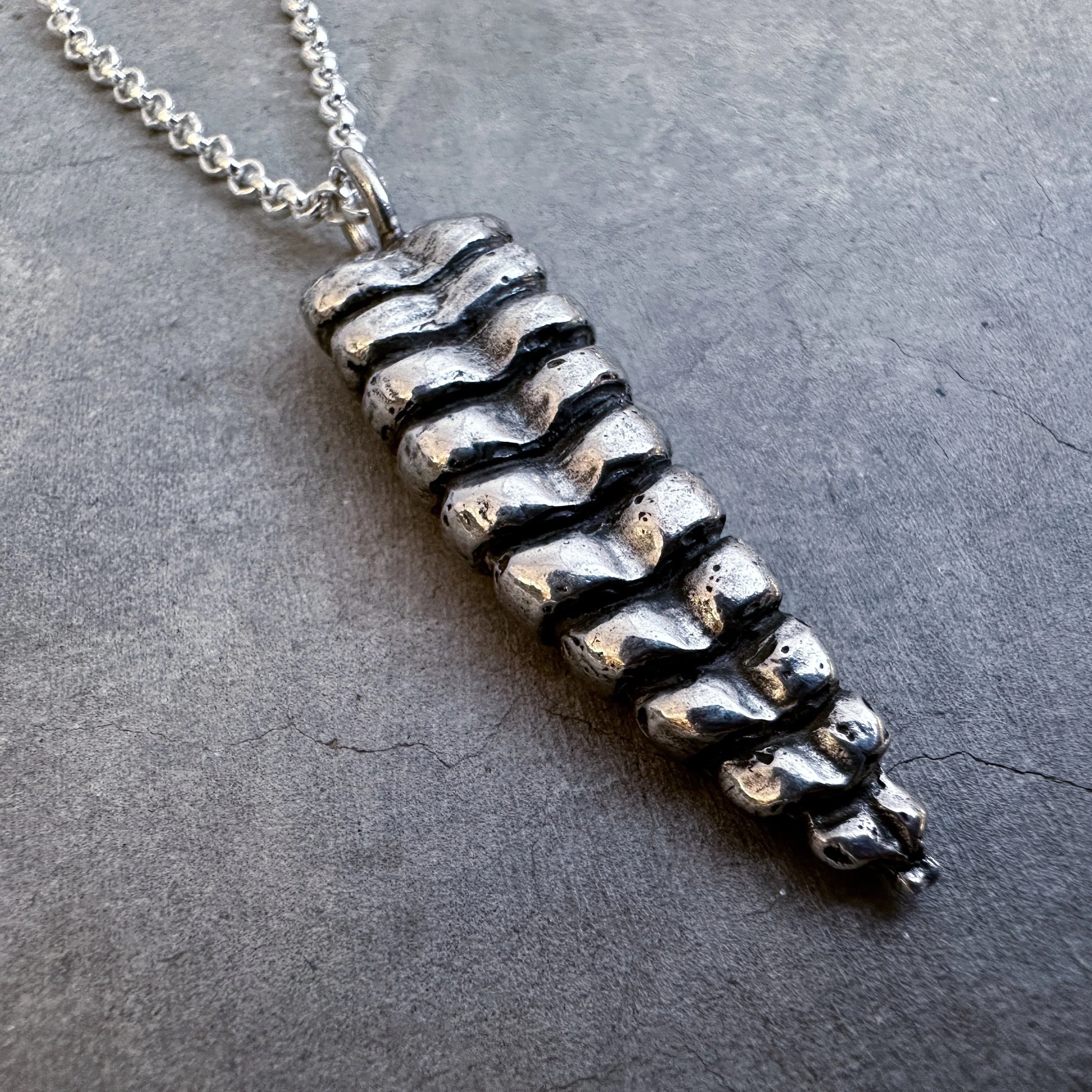 Snake Rattle Necklace — HELIOTROPE — handcrafted in Tucson